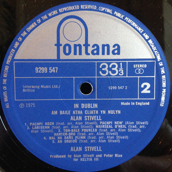Alan Stivell – In Dublin - Am Baile Atha Cliath Yn Nulyn LP vinyl record, image 4 of 10