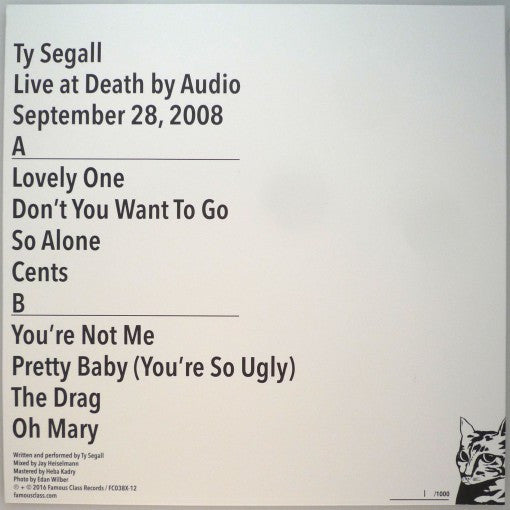 Ty Segall – Live at Death By Audio September 28, 2008 LP vinyl record, image 2 of 5