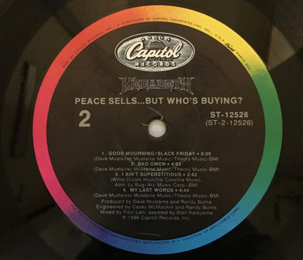 Megadeth – Peace Sells... But Who's Buying? LP vinyl record, image 4 of 7