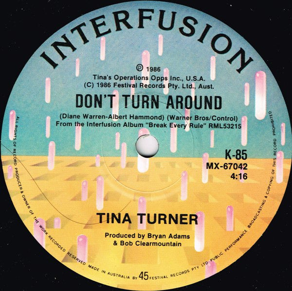 Tina Turner – Typical Male 7" vinyl record, image 4 of 4