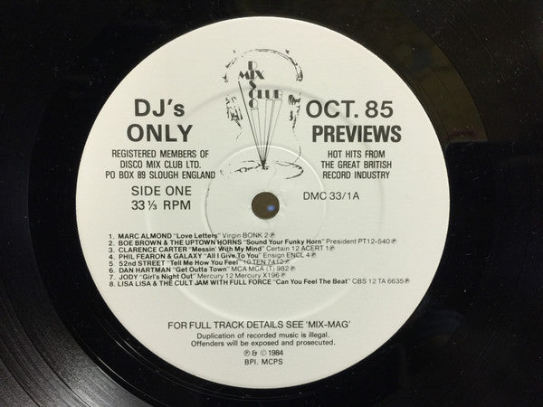 Various – October 85 - Previews LP vinyl record, image 3 of 4