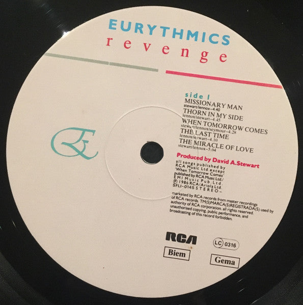 Eurythmics – Revenge LP vinyl record, image 3 of 7