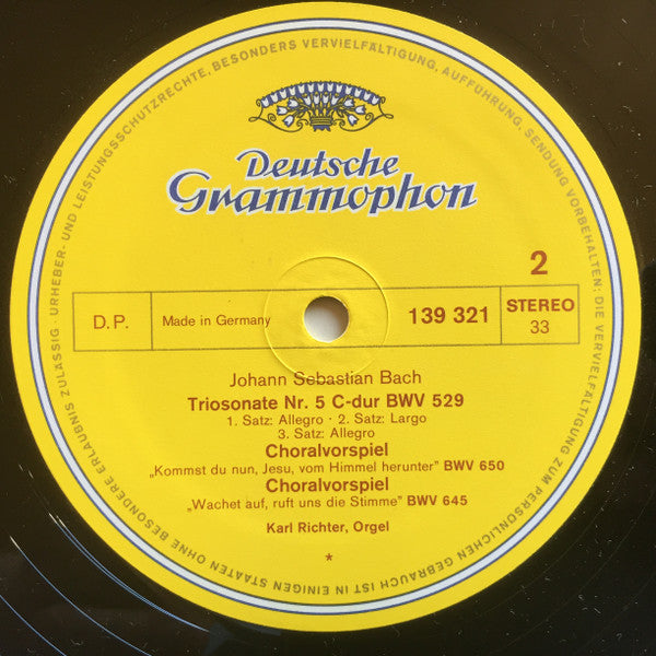 Johann Sebastian Bach, Karl Richter – Orgelwerke (Vol. 1) LP vinyl record, image 4 of 5