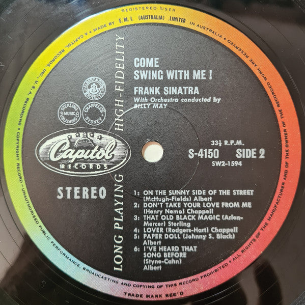 Frank Sinatra – Come Swing With Me! LP vinyl record, image 5 of 5