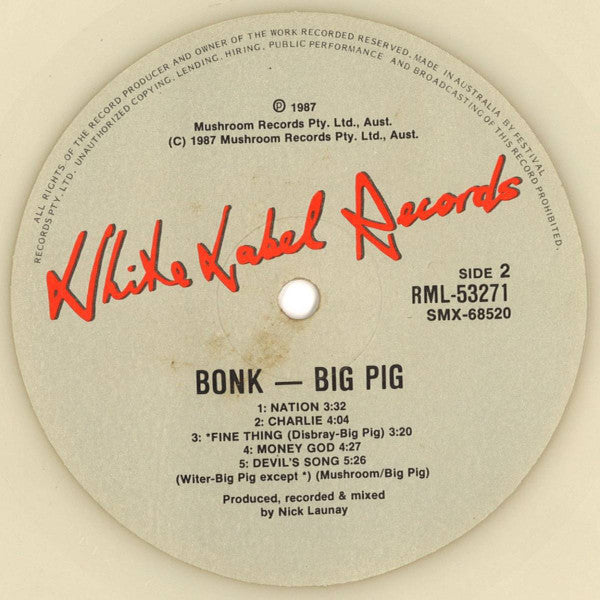 Big Pig – Bonk LP vinyl record, image 5 of 5