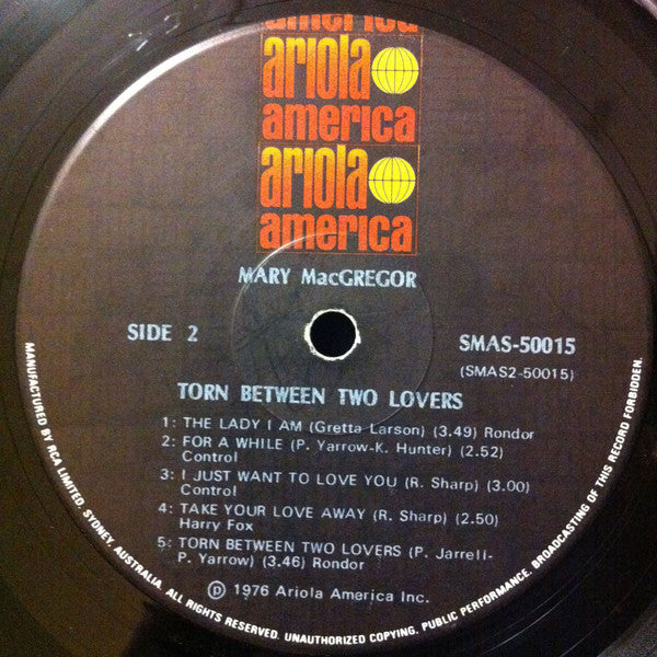 Mary MacGregor – Torn Between Two Lovers LP vinyl record, image 6 of 6