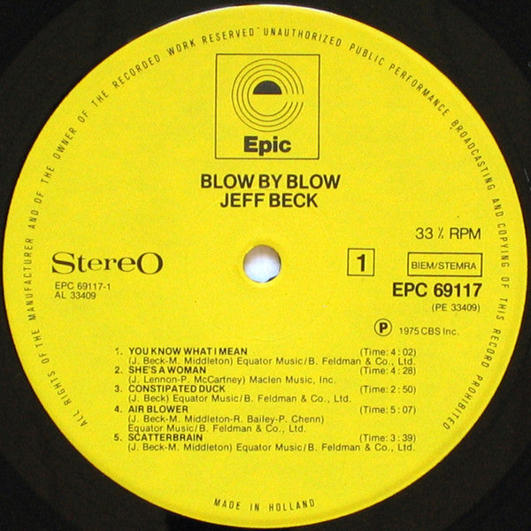 Jeff Beck – Blow By Blow LP vinyl record, image 3 of 4