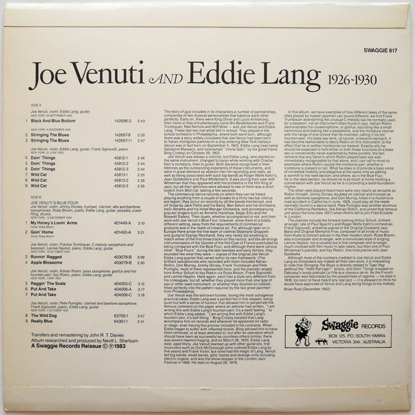 Joe Venuti & Eddie Lang – 1926-1930 LP vinyl record, image 2 of 6