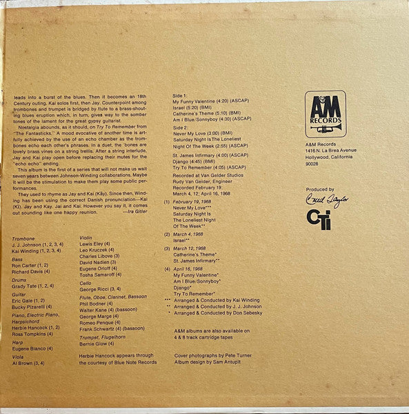 Kai Winding, J.J. Johnson – Israel LP vinyl record, image 3 of 6