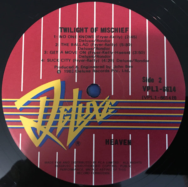 Heaven – Twilight Of Mischief LP vinyl record, image 5 of 5