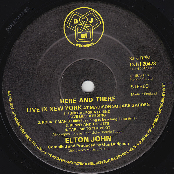 Elton John – Here And There LP vinyl record, image 5 of 7