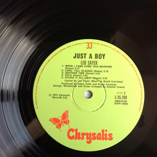 Leo Sayer – Just A Boy LP vinyl record, image 4 of 9