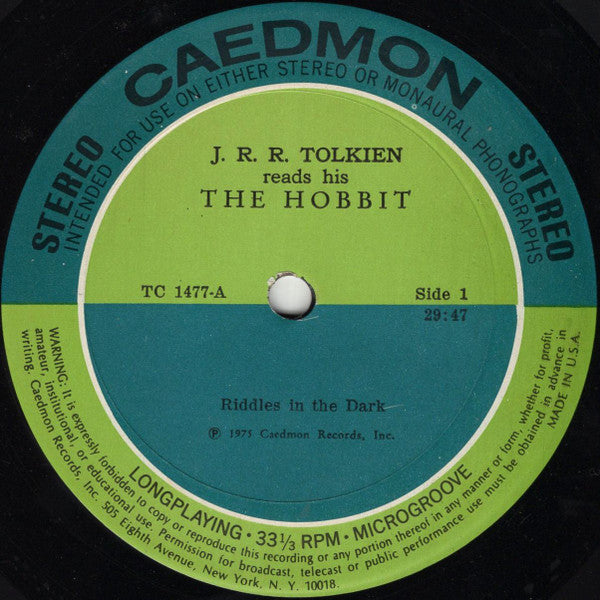 J.R.R. Tolkien – Reads And Sings His The Hobbit And The Fellowship Of The Ring LP vinyl record, image 2 of 3