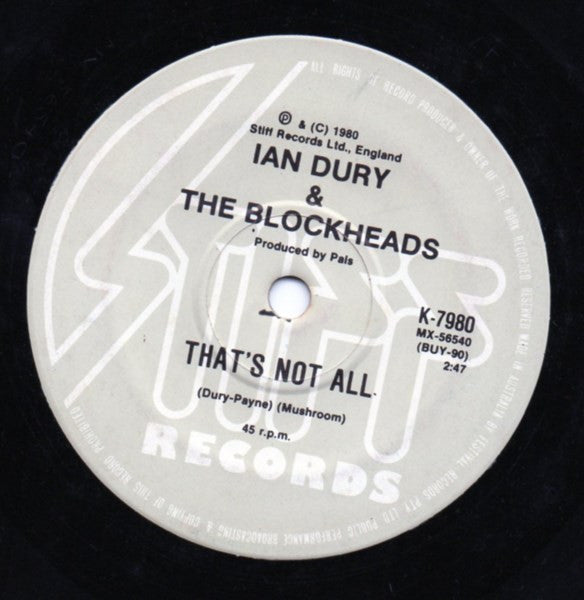 Ian Dury And The Blockheads – I Want To Be Straight 7" vinyl record, image 5 of 6