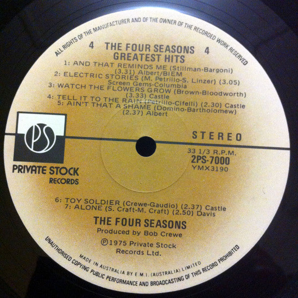 The Four Seasons – The Four Seasons Greatest Hits (2xLP) LP vinyl record, image 7 of 10