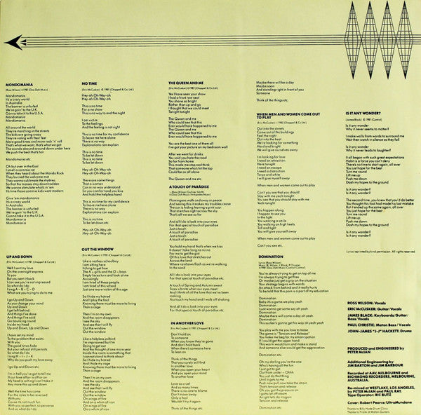 Mondo Rock – Nuovo Mondo LP vinyl record, image 6 of 6