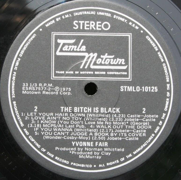 Yvonne Fair – The Bitch Is Black LP vinyl record, image 4 of 4