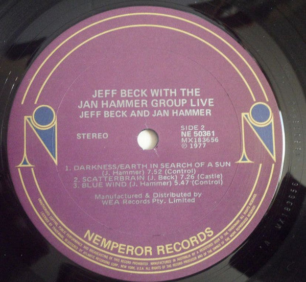 Jeff Beck, Jan Hammer Group – Live LP vinyl record, image 4 of 4