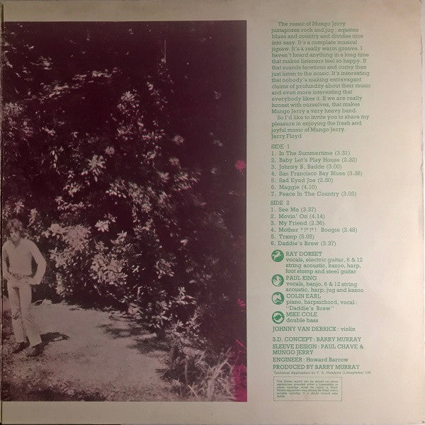 Mungo Jerry – In The Summertime LP vinyl record, image 4 of 9
