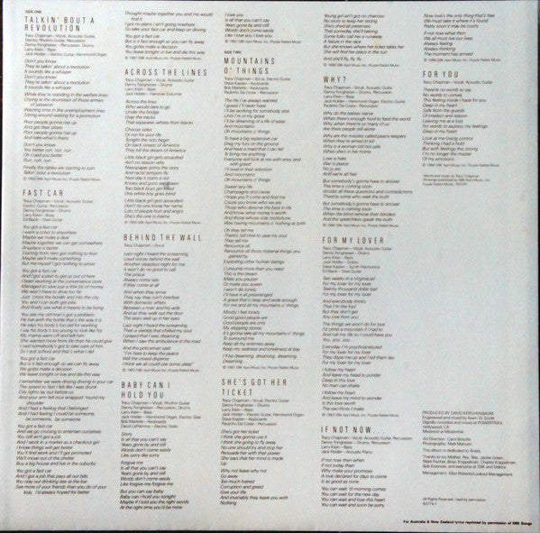 Tracy Chapman – Tracy Chapman LP vinyl record, image 8 of 9