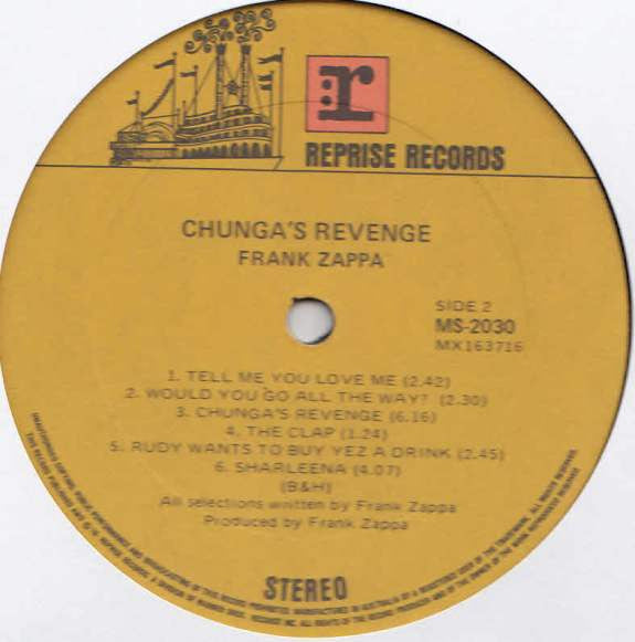 Frank Zappa – Chunga's Revenge LP vinyl record, image 4 of 6