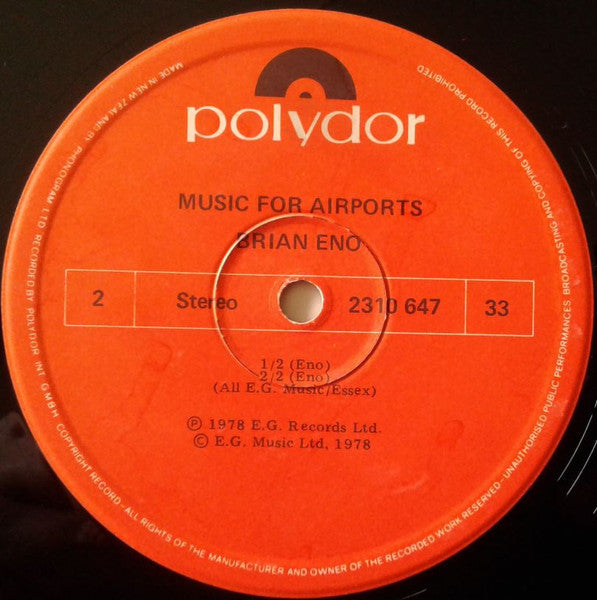 Brian Eno – Ambient 1 (Music For Airports) LP vinyl record, image 4 of 5