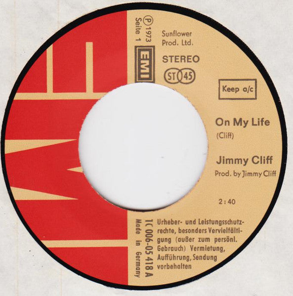 Jimmy Cliff – On My Life 7" vinyl record, image 3 of 4