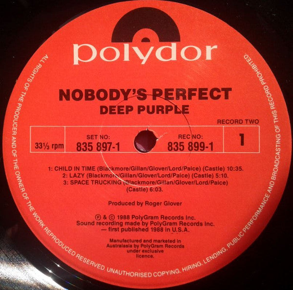 Deep Purple – Nobody's Perfect (2xLP) LP vinyl record, image 6 of 7