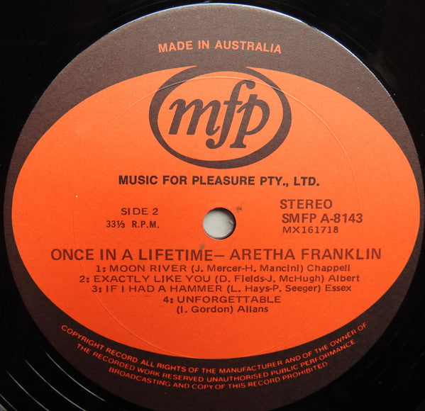 Aretha Franklin – Once In A Lifetime LP vinyl record, image 4 of 4