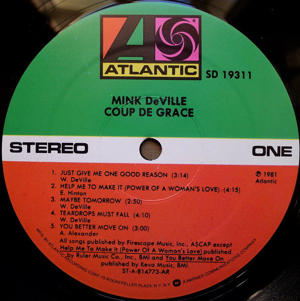 Mink DeVille – Coup De Grâce LP vinyl record, image 3 of 4
