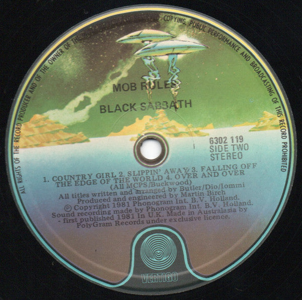Black Sabbath – Mob Rules LP vinyl record, image 4 of 4