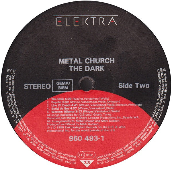 Metal Church – The Dark LP vinyl record, image 4 of 4
