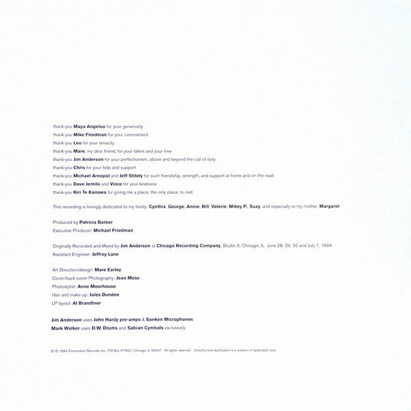 Patricia Barber – Café Blue (2xLP) LP vinyl record, image 9 of 10