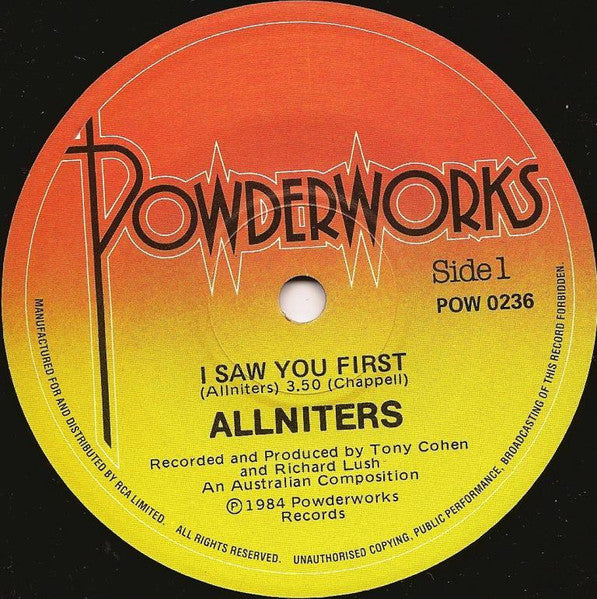 Allniters – I Saw You First 7" vinyl record, image 3 of 4