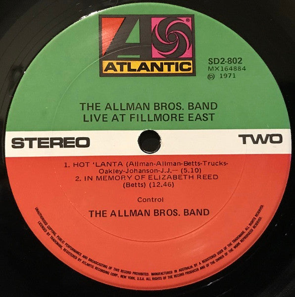 The Allman Brothers Band – The Allman Brothers Band At Fillmore East (2xLP) LP vinyl record, image 4 of 8