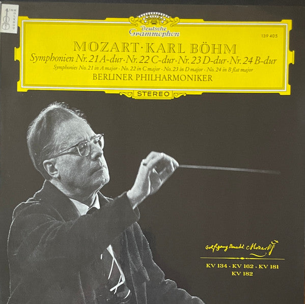 Wolfgang Amadeus Mozart, Karl Böhm, Berliner Philharmoniker – Symphonien Nr. 21 A-Dur • Nr. 22 C-Dur • Nr. 23 D-Dur • Nr. 24 B-Dur LP vinyl record, image 1 of 4