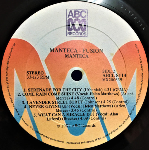 Manteca – Fusion LP vinyl record, image 4 of 4