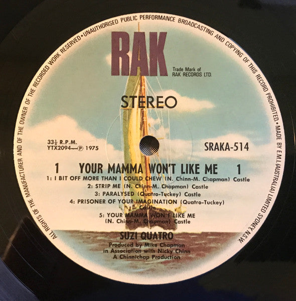 Suzi Quatro – Your Mamma Won't Like Me LP vinyl record, image 5 of 6