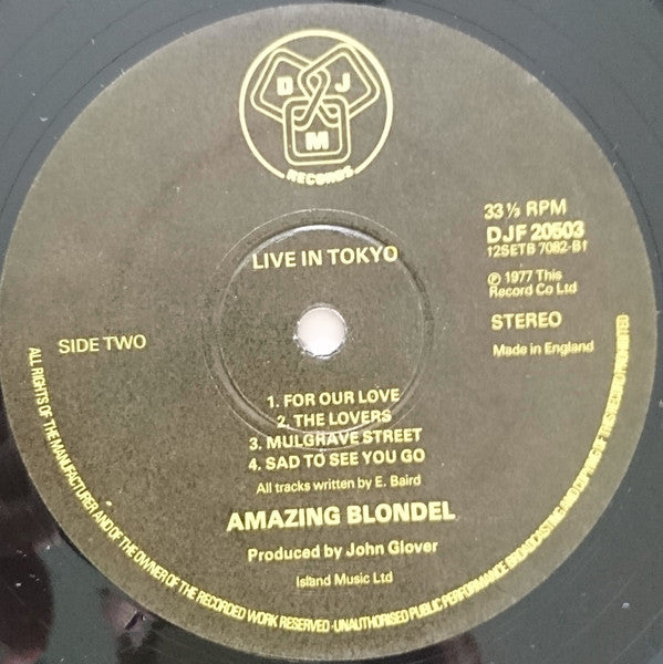 Amazing Blondel – Live In Tokyo LP vinyl record, image 4 of 4