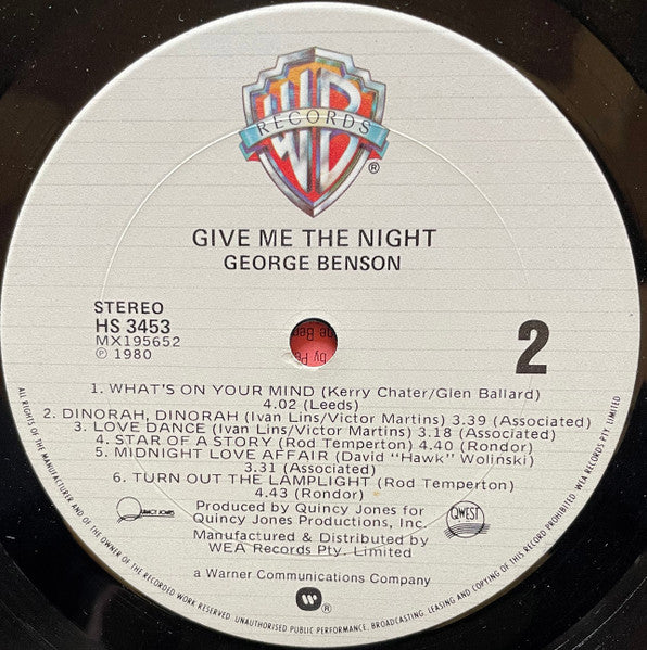 George Benson – Give Me The Night LP vinyl record, image 4 of 6