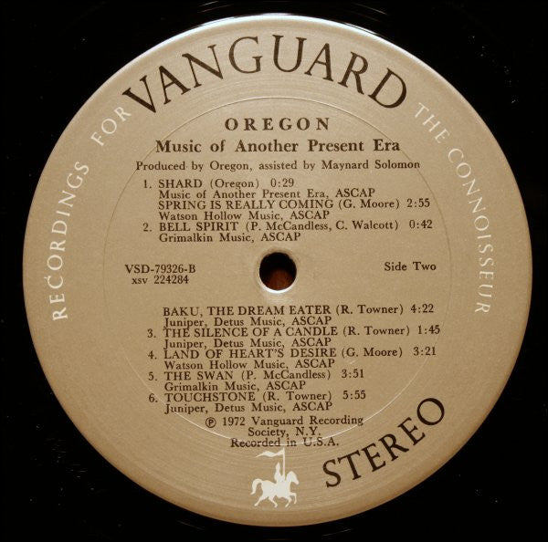 Oregon – Music Of Another Present Era LP vinyl record, image 4 of 5
