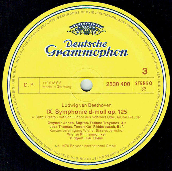 Ludwig Van Beethoven, Wiener Philharmoniker, Karl Böhm – Symphonie Nr. 9 / Symphonie Nr. 8 (2xLP) LP vinyl record, image 7 of 8