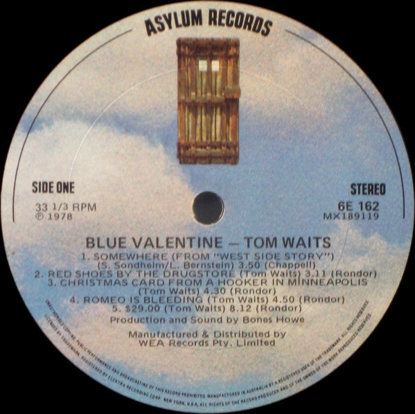 Tom Waits – Blue Valentine LP vinyl record, image 4 of 5