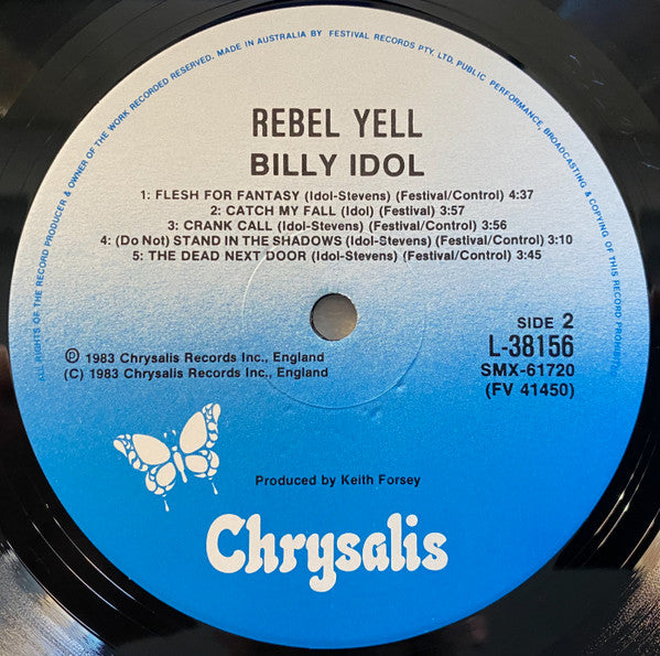 Billy Idol – Rebel Yell LP vinyl record, image 4 of 6