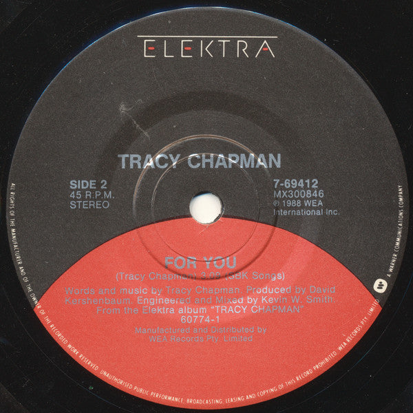 Tracy Chapman – Fast Car 7" vinyl record, image 2 of 2