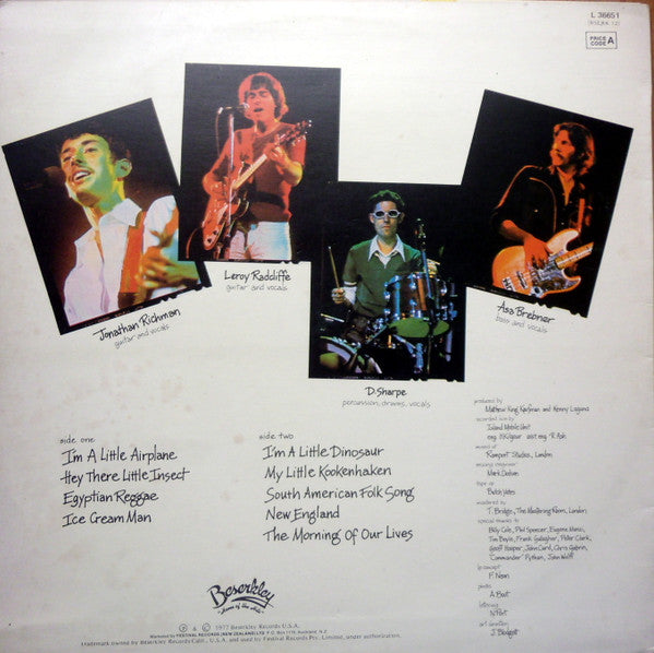 Jonathan Richman & The Modern Lovers – Live LP vinyl record, image 2 of 4