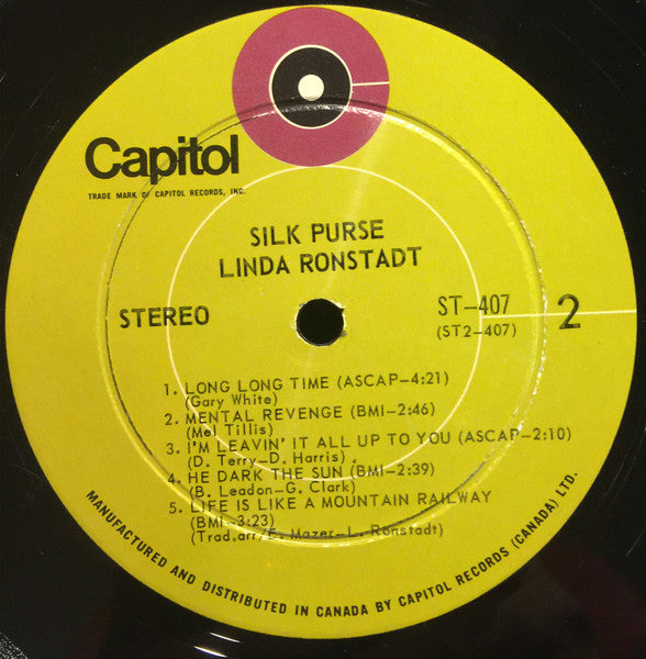 Linda Ronstadt – Silk Purse LP vinyl record, image 4 of 4