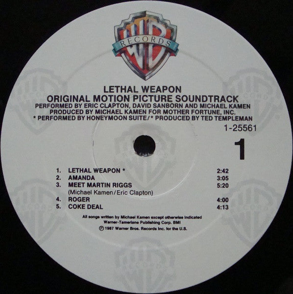 Eric Clapton, David Sanborn, Michael Kamen, Honeymoon Suite – Lethal Weapon Original Motion Picture Soundtrack LP vinyl record, image 3 of 4