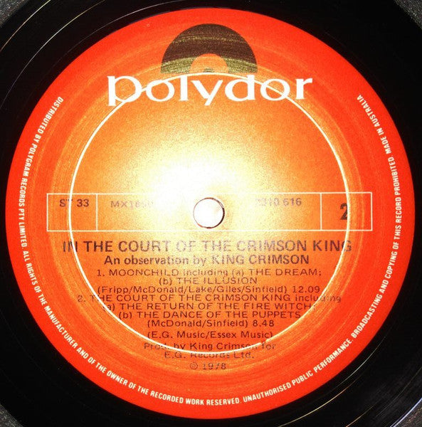King Crimson – In The Court Of The Crimson King (An Observation By King Crimson) LP vinyl record, image 5 of 6