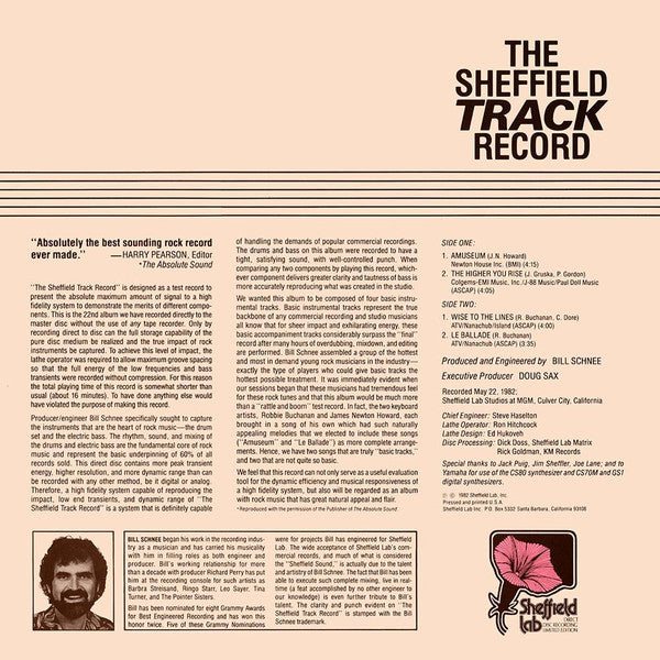 Robbie Buchanan, James Newton Howard, Lenny Castro, Nathan East, Michael Landau, Carlos Vega – The Sheffield Track Record LP vinyl record, image 2 of 6